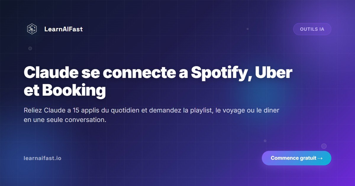Claude se connecte à Spotify, Uber et Booking : guide 2026