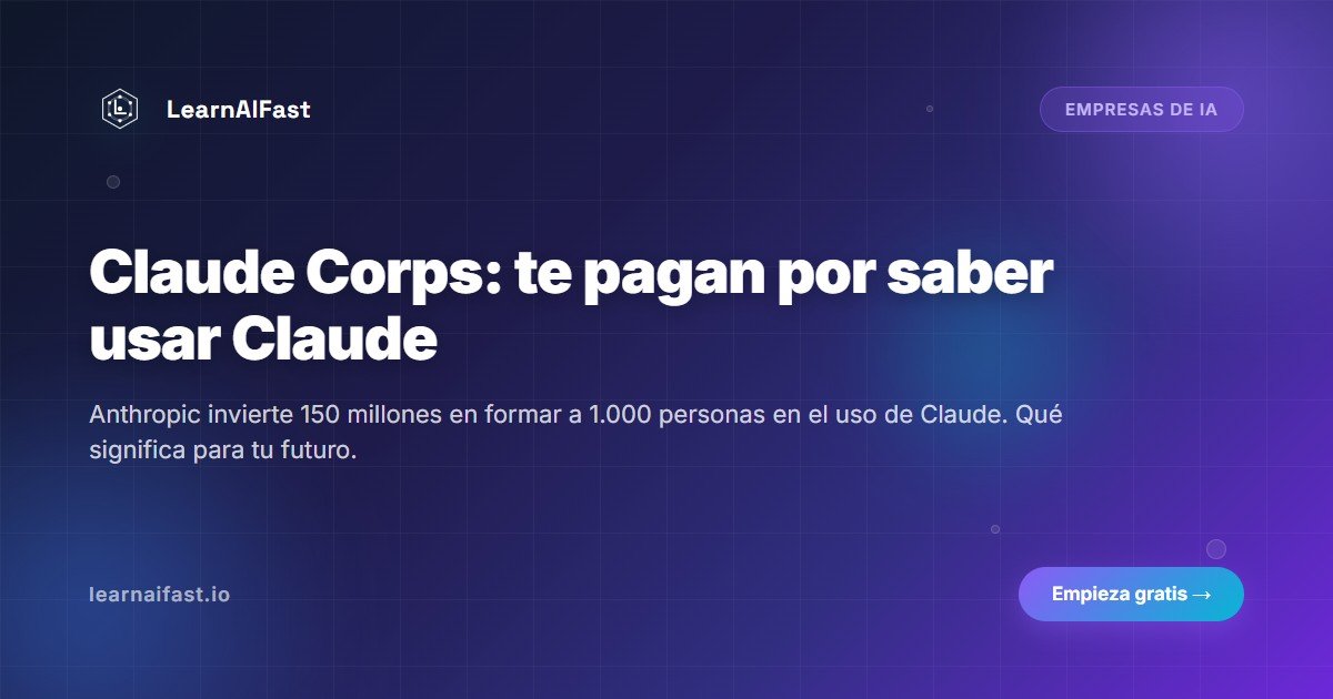 Claude Corps: Anthropic paga por aprender a usar Claude