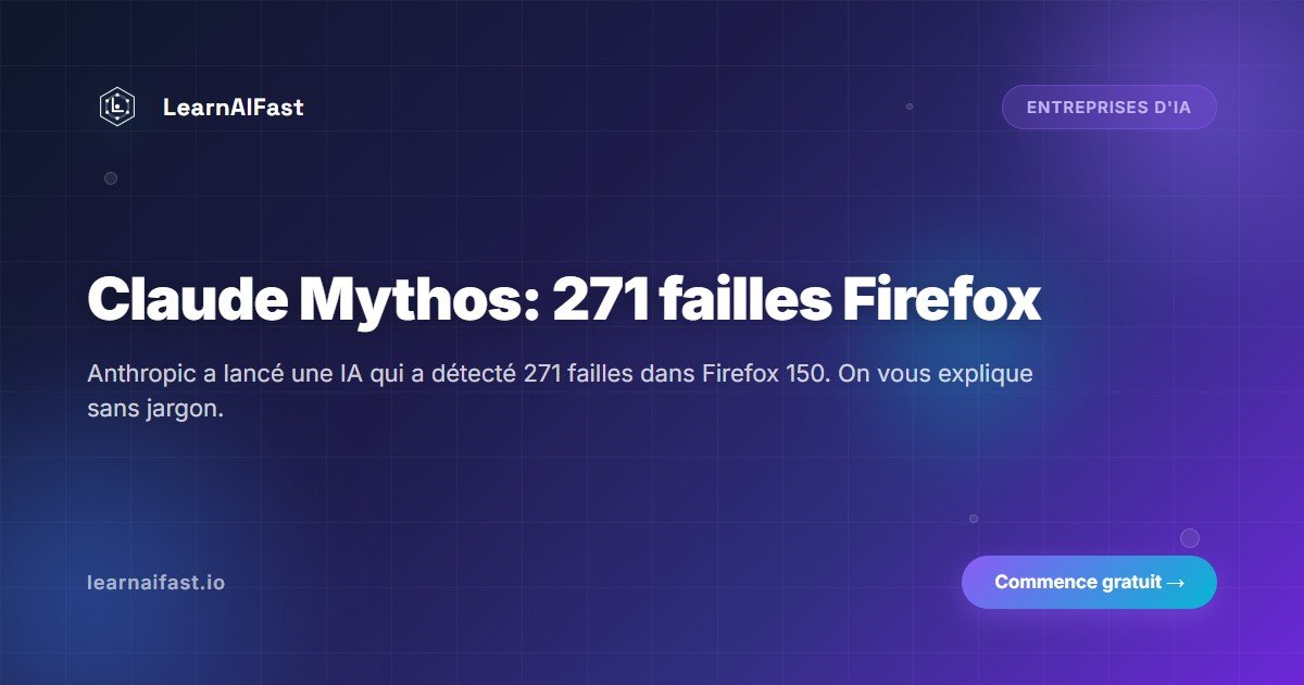 Claude Mythos a trouvé 271 failles dans Firefox : ce que ça change
