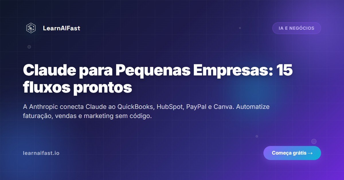 Claude para Pequenas Empresas: 15 fluxos prontos a usar