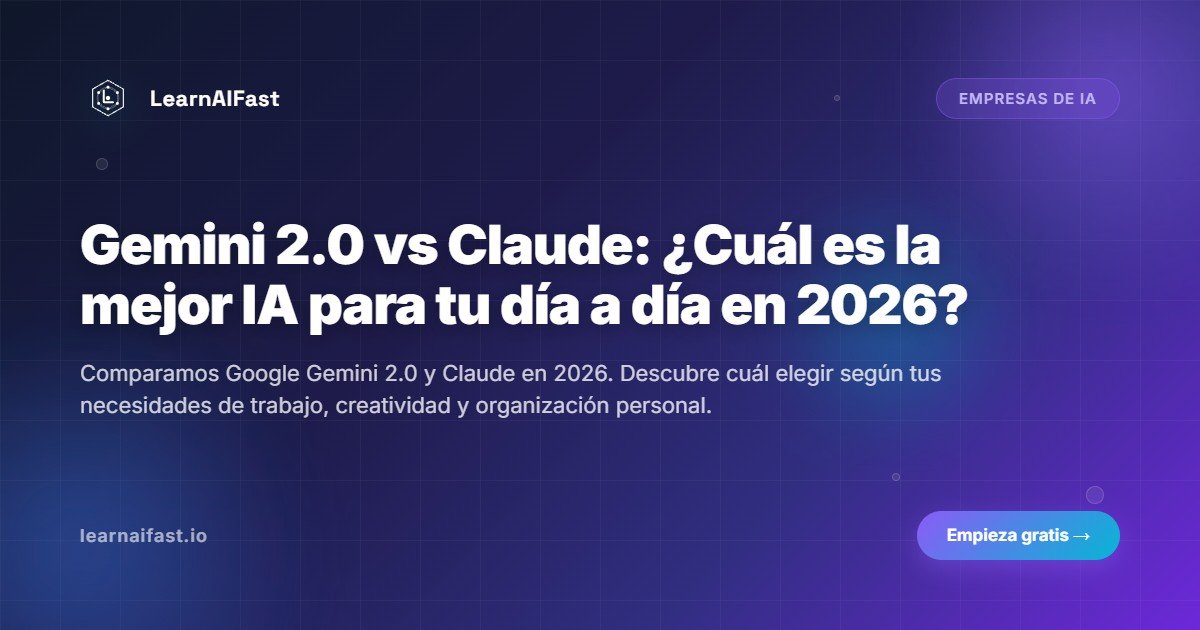 Gemini 2.0 vs Claude: ¿Cuál es la mejor IA para tu día a día en 2026?