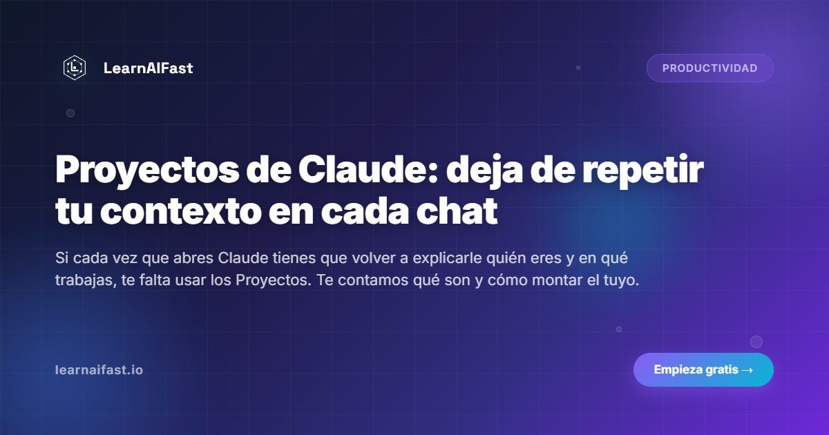 Proyectos de Claude: deja de repetir tu contexto en cada chat